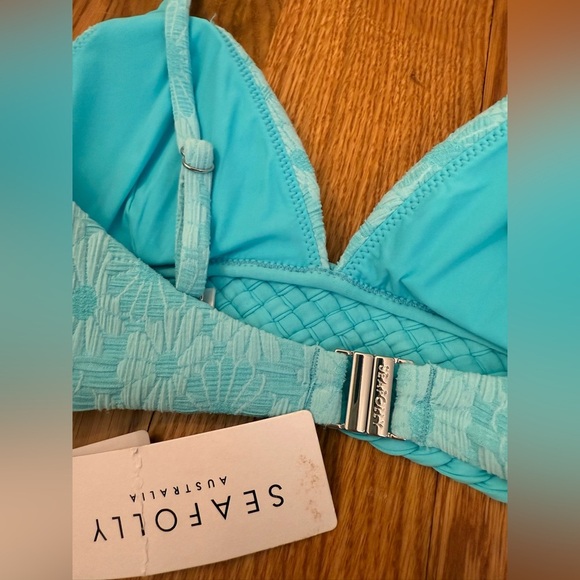 Seafolly Australia Marloe Banded Bralette Bikini Top - Atoll Blue size US 4 NWT - Picture 9 of 10